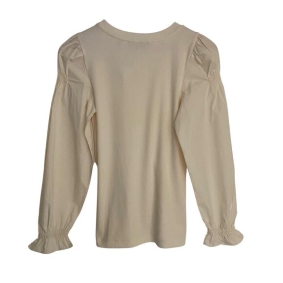NWT Loft Ruffle Cuff Mixed Media Top XSmall - Picture 4 of 6